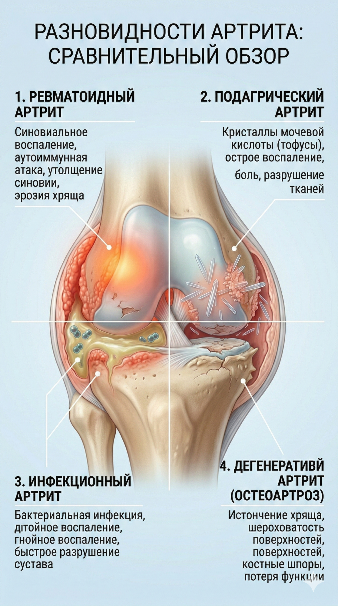 Разновидности артрита Разновидности артрита